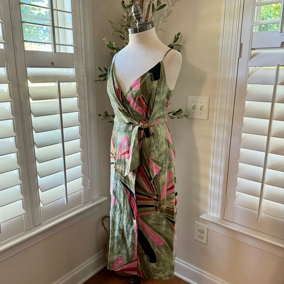 New w/o tags Jason Wu topical linen tie dress size 2 - Picture 3 of 6